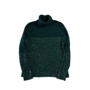 Retrology Womens Size M Green Turtleneck Long Sleeve Knitted Pullover Sweater